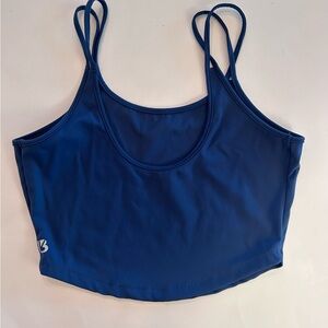 BuffBunny Ivy Crop Tank Top-Sugar Blue  Size Medium Athletic Top Shirt
